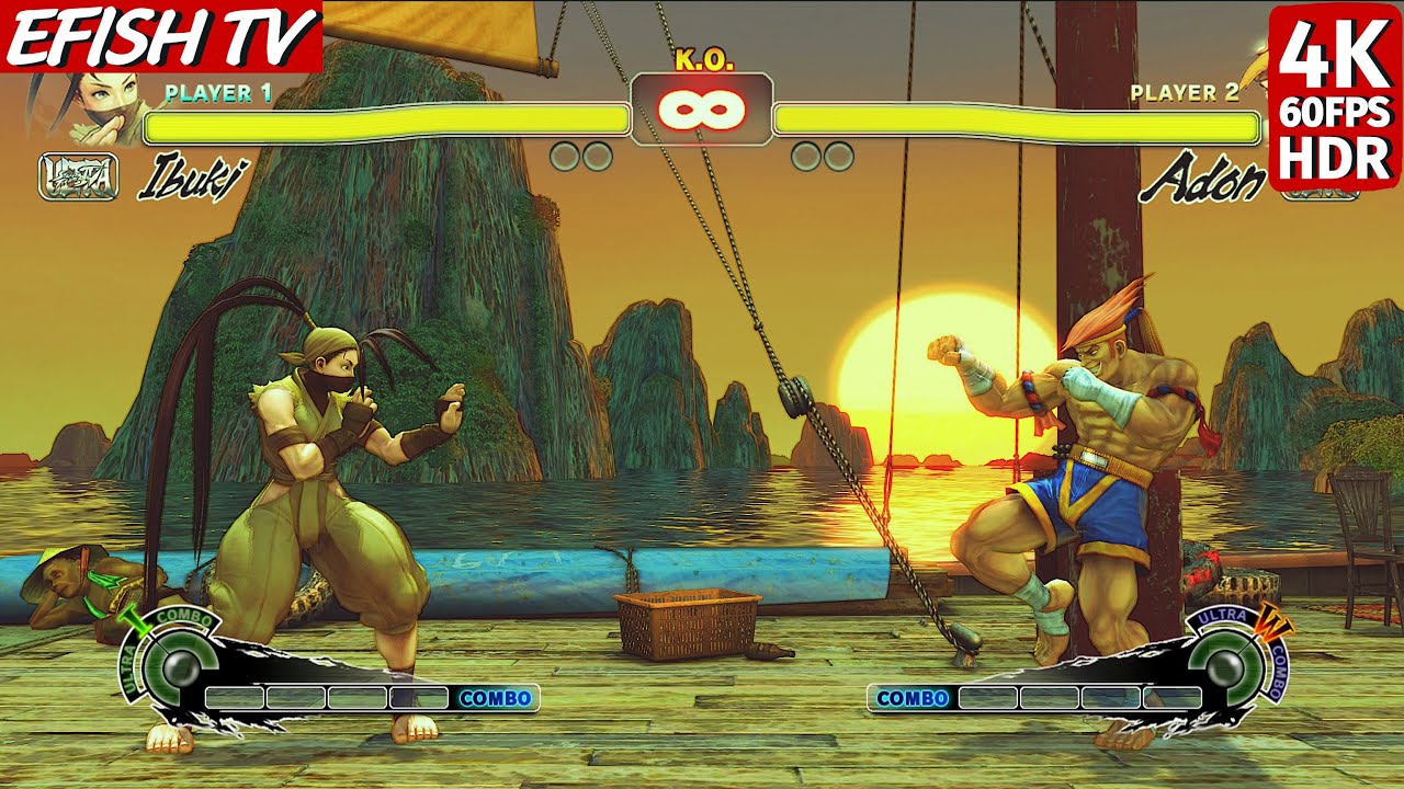 Ibuki vs Adon (Hardest AI) - Ultra Street Fighter IV