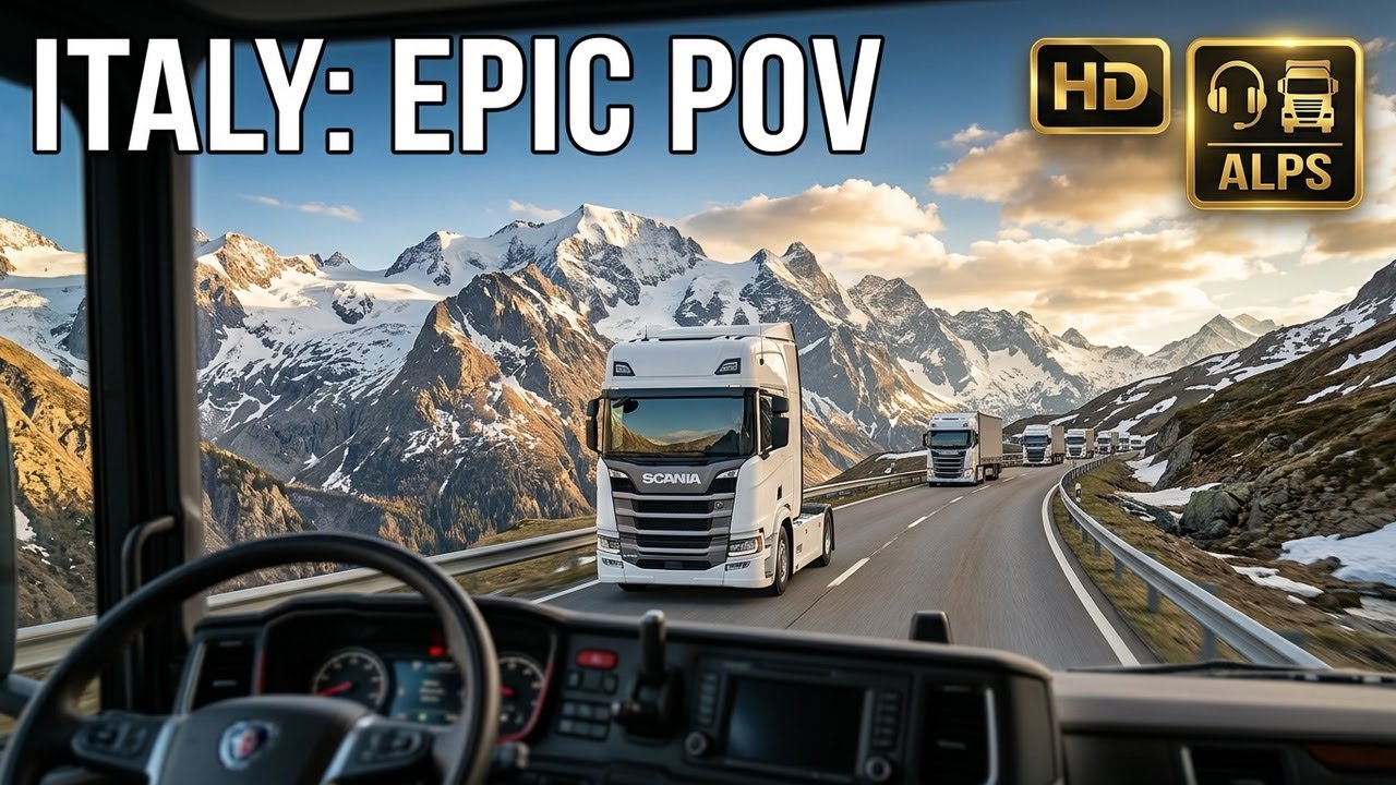 LIVE • Truck Driving on A22 Italy • Alpine Mountains • Road ASMR