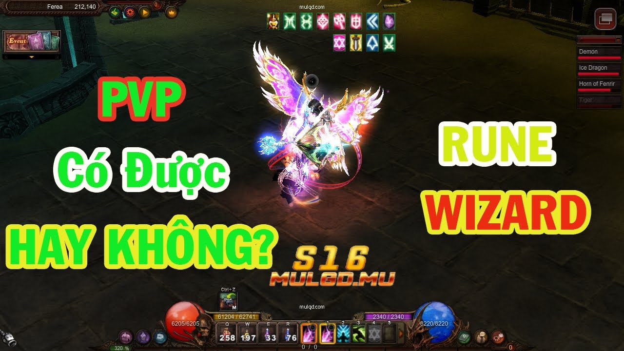 Tăng Điểm Rune Wizard PVP Mu Online Season 16 - VuDaiGaming