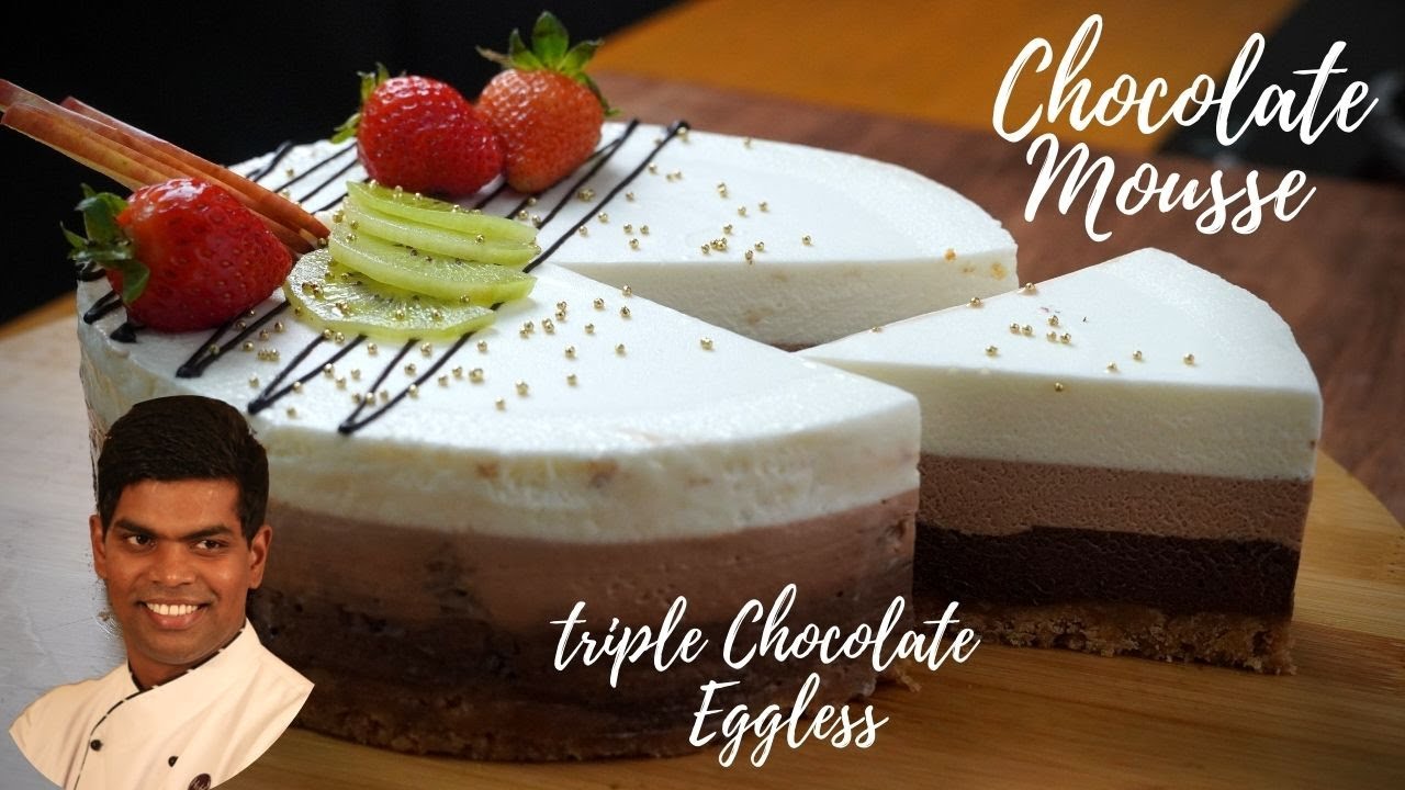 Chocolate Mousse Cake in Tamil | Triple Layer Chocolate Mousse | CDK #298 | Chef Deena's Kitchen