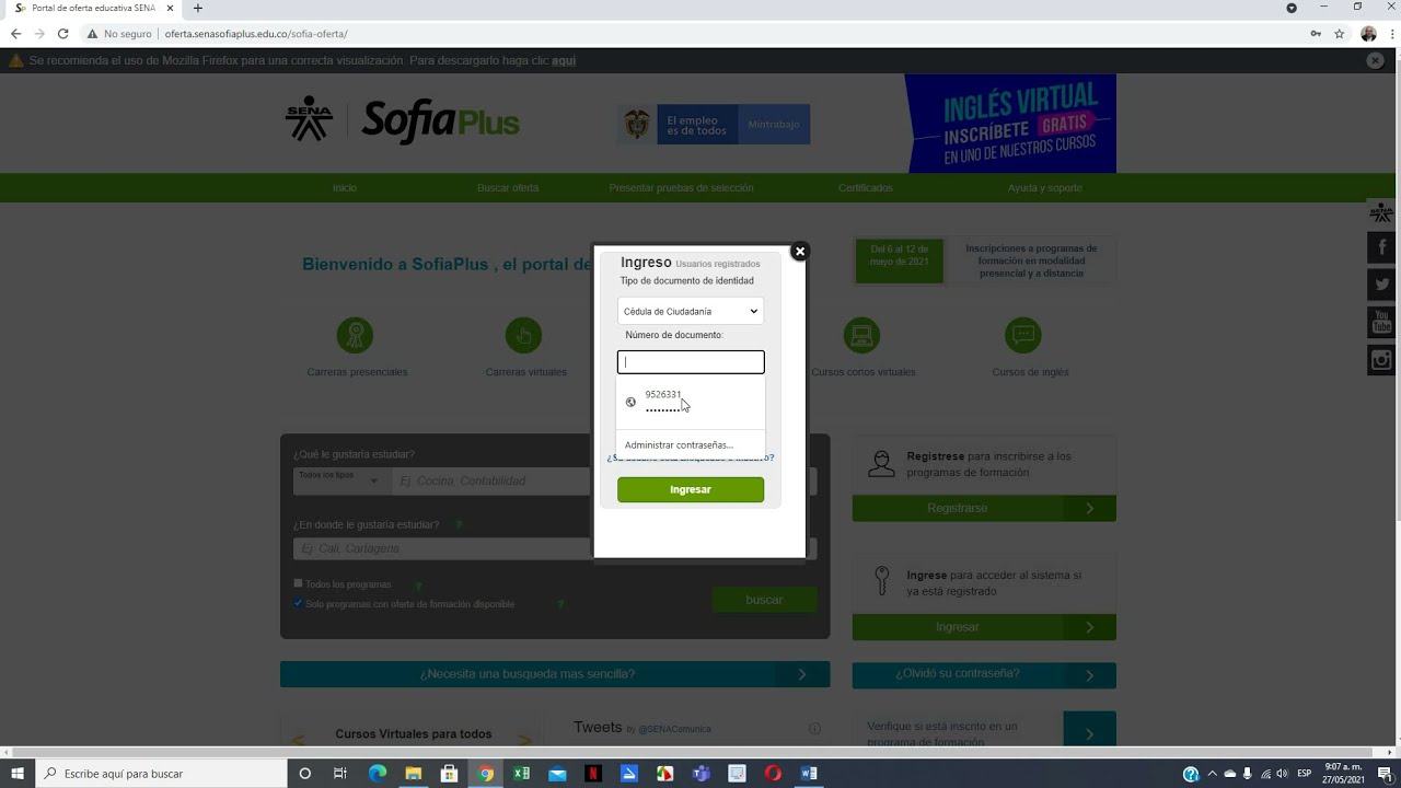 Ingreso a las fichas del LMS en sofia