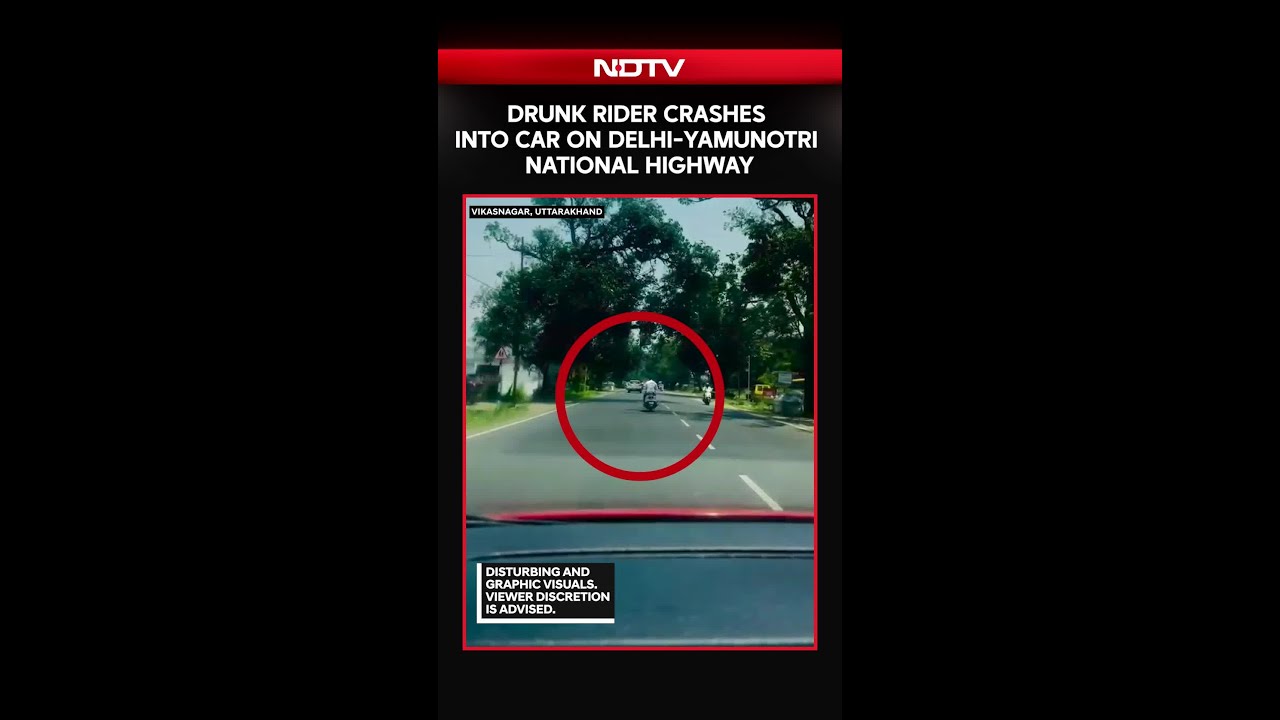 Caught On Camera: Drunk Rider Crashes Into Car On Delhi-Yamunotri National Highway