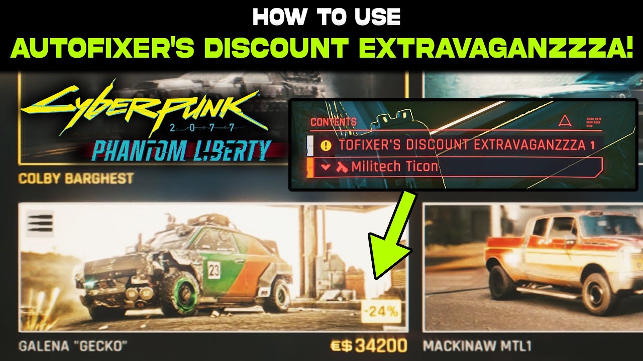 The Proper Way to buy Cars! How to Use AUTOFIXER'S DISCOUNT EXTRAVAGANZZZA Cyberpunk Phantom Liberty