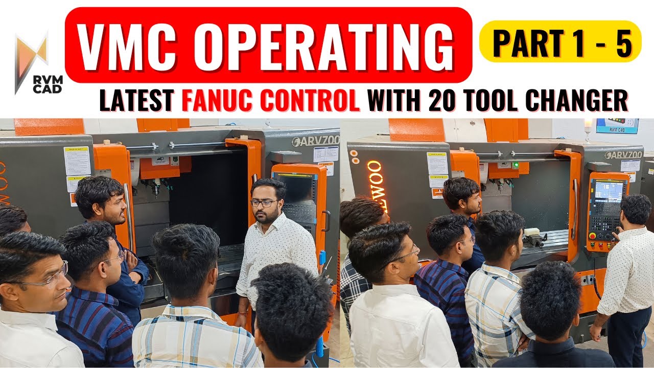 Free VMC Fanuc Operating Class - Machine  पर लिया जाता है Practical | CNC VMC Programming - RVM CAD