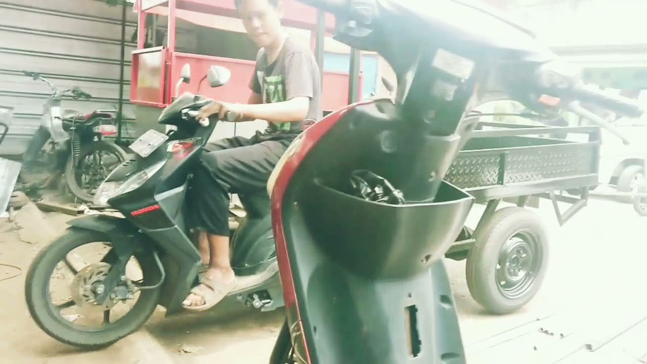 Modifikasi Honda Beat menjadi mini truck rodatiga atau motor gerobak | Modif motor gerobak