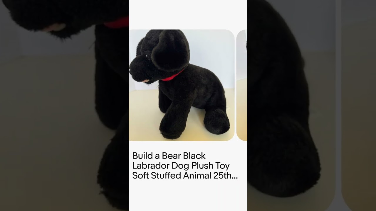 Build a Bear Black Labrador Dog Plush Toy Soft Stuffed Animal 25th Celebration