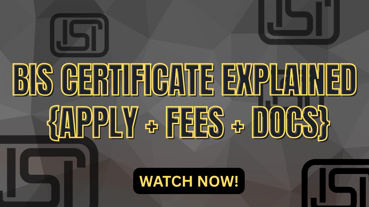 BIS Certification Explained 😳 | Apply, Fees, Categories & Required Documents Step by Step