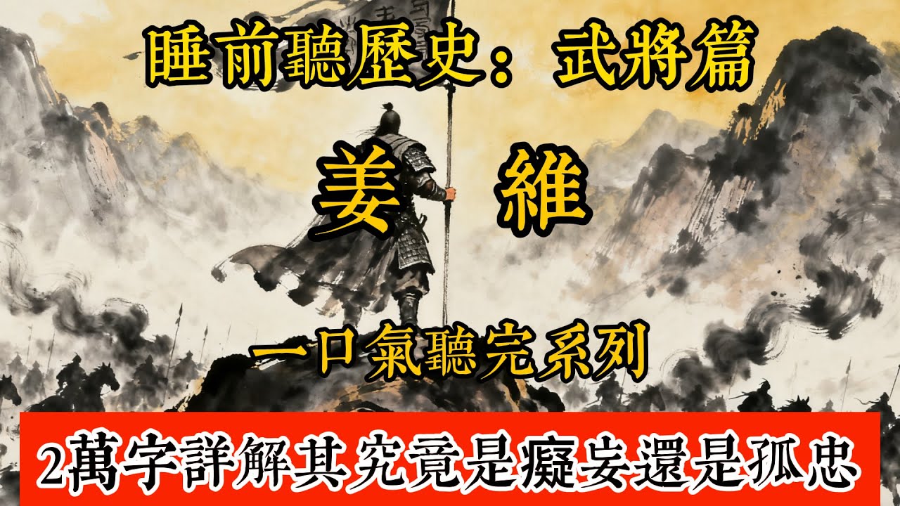 睡前聽歷史-姜維：一口氣聽完姜維十一次北伐，2萬字詳解其究竟是癡妄還是孤忠。      #歷史#助眠#聽歷史#雨聲#白噪音#歷史人物#一口氣#Chinese history movie