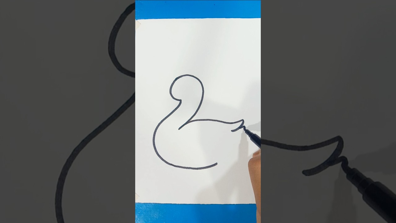 Duck Drawing 🦢😍//How To Draw a Duck a from Number2 #shorts #drawing #duck #art #youtubeshorts