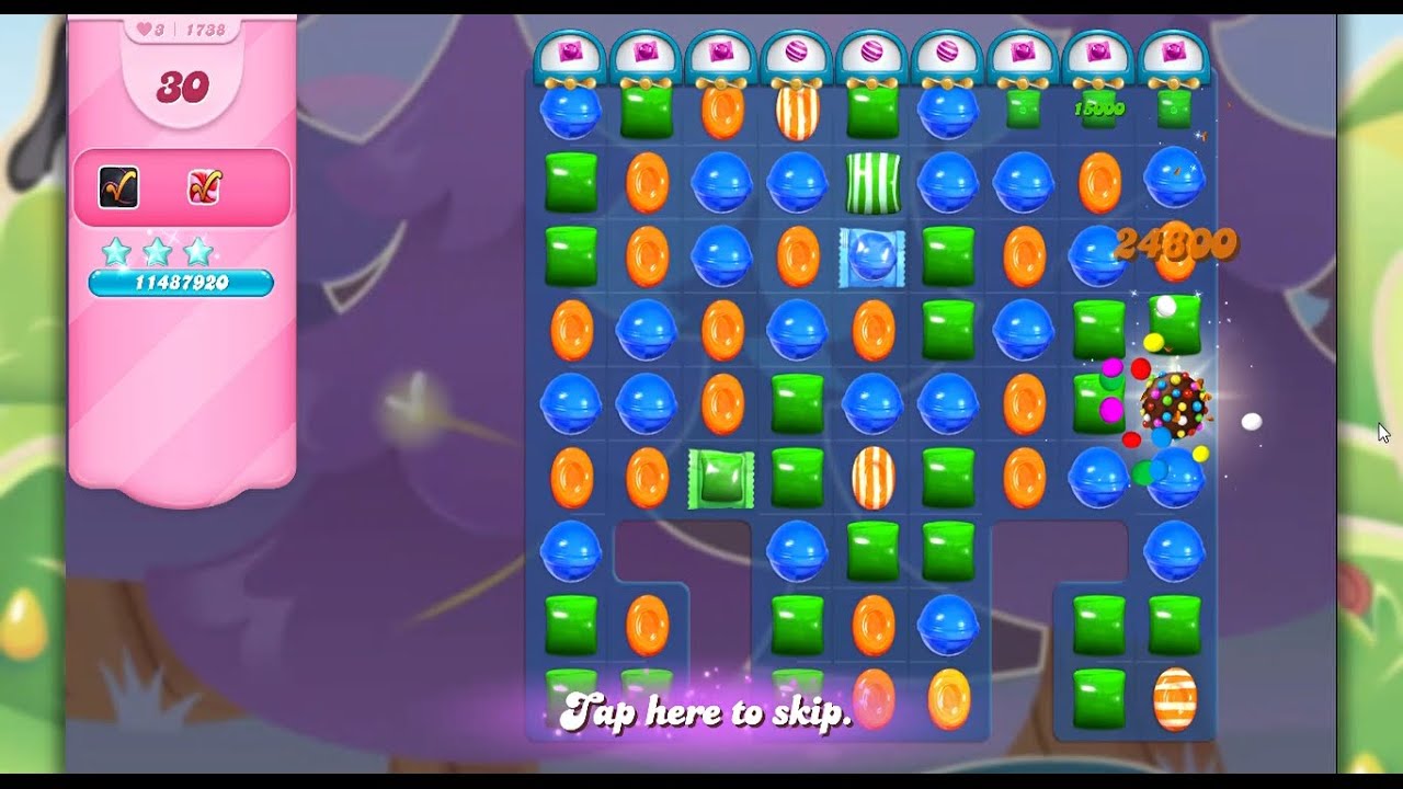 Candy Crush Saga(2021 April) - level 1738 _ Longest sugar crush(See the description)