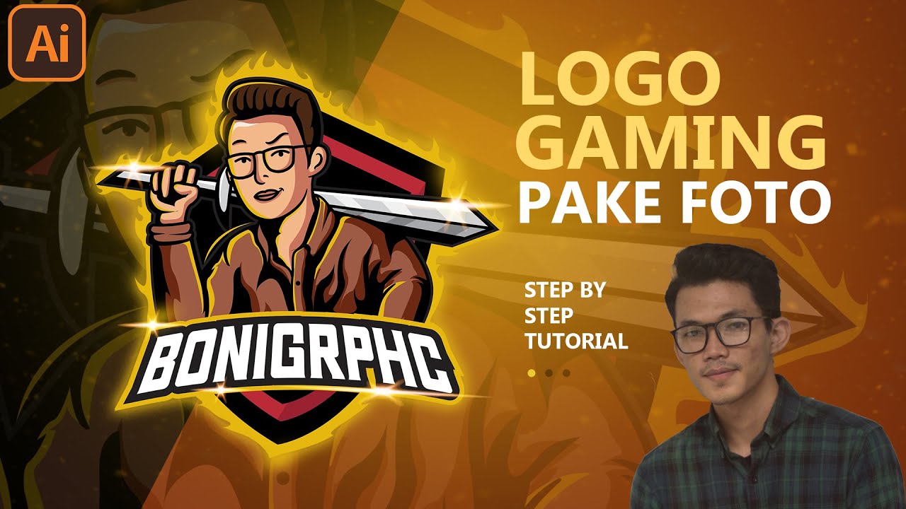 Tutorial Membuat Logo Gaming eSports Menggunakan Foto - Free Download file! Adobe Illustrator