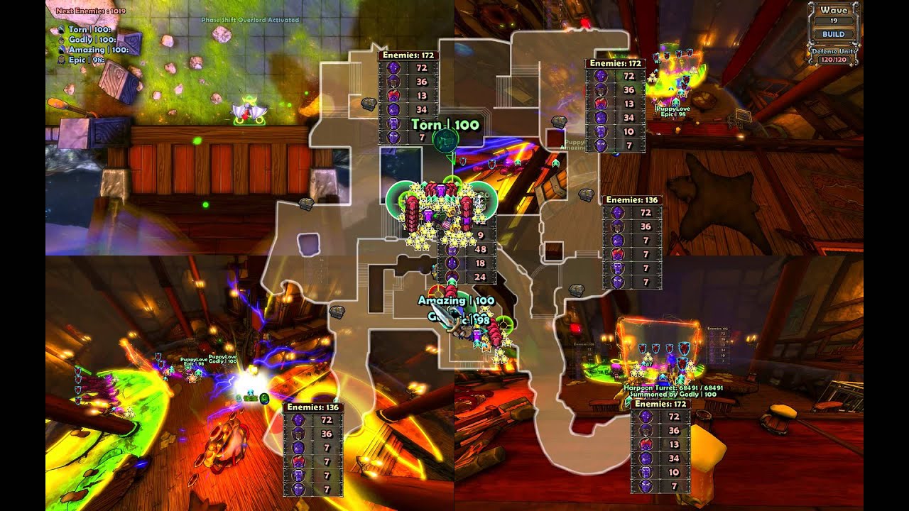 Dungeon Defenders - Survival : Tavern Defense Nightmare Hardcore Wave35 Solo in Split 4P
