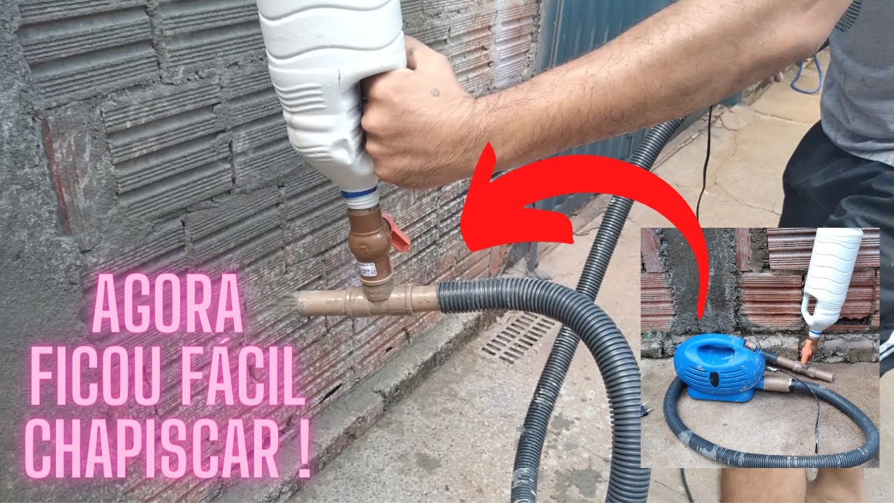 COMO FAZER UM CHAPISCADOR DE PAREDE CASEIRO ELÉTRICO FÁCIL, COM PAINT ZOOM DE PISTOLA ELETRICA