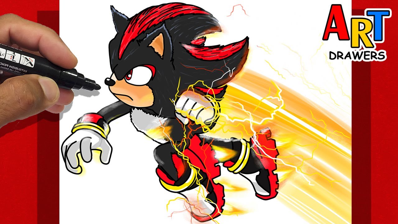 How To Draw SHADOW The Hedgehog 3 - Sonic 3 THE MOVIE ( FIGHTING )