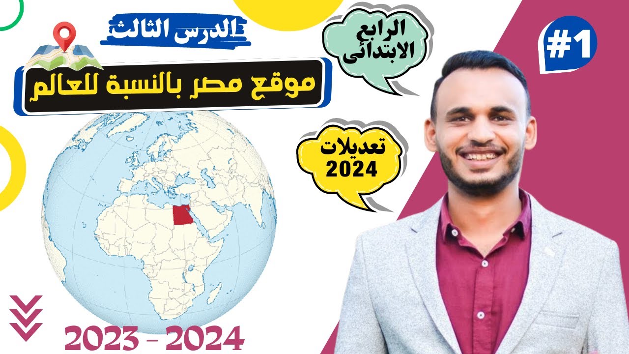 موقع مصر بالنسبة للعالم للصف الرابع الابتدائي -دراسات اجتماعية الدرس الثالث/مستر انجليزى/عطا زكى