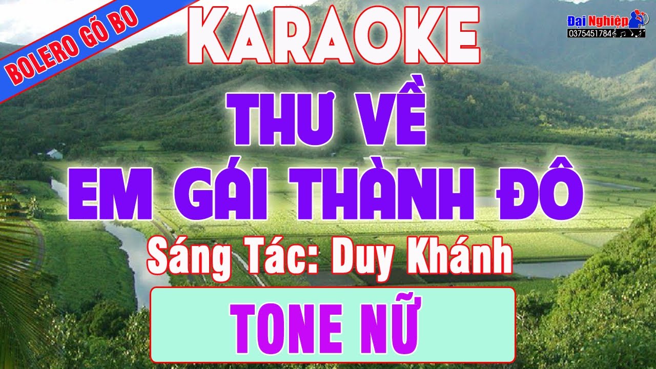 Thư Về Em Gái Thành Đô Karaoke Bolero Gõ Bo Guitar Tone Nữ Nhạc Sống || Karaoke Đại Nghiệp