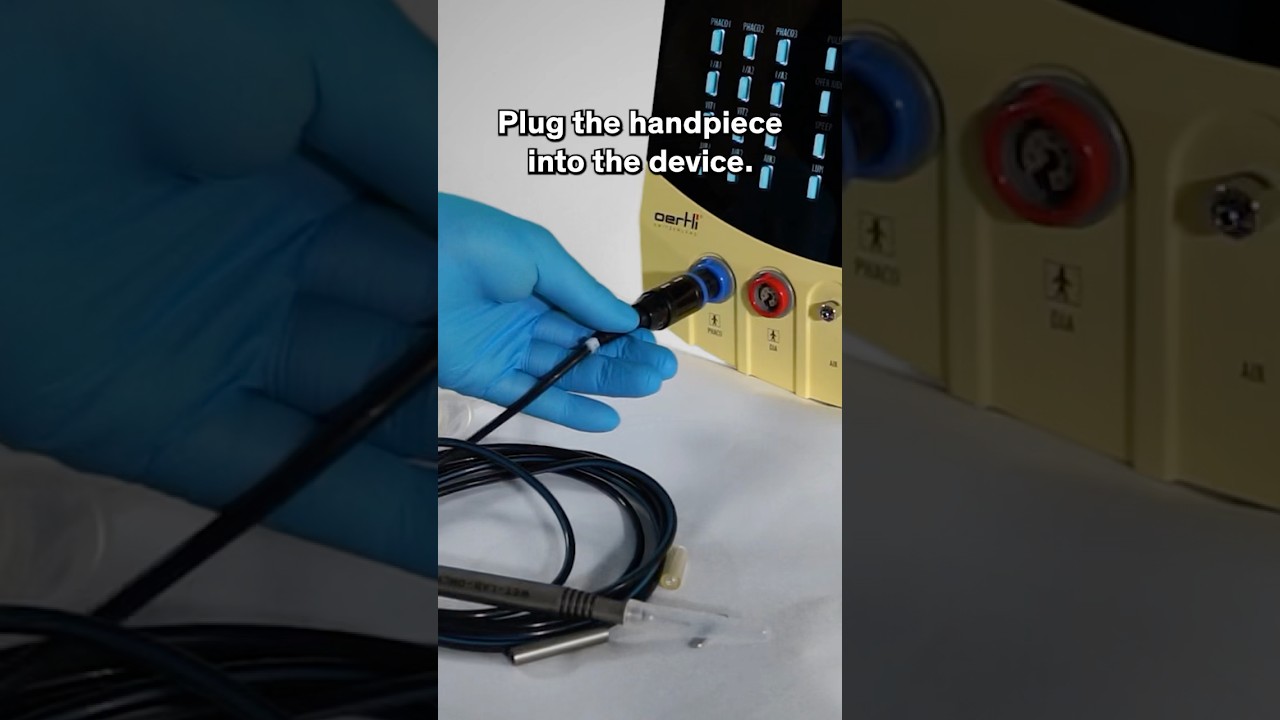 Connect the phaco handpiece on Faros #ophthalmology #eyesurgeon #cataract