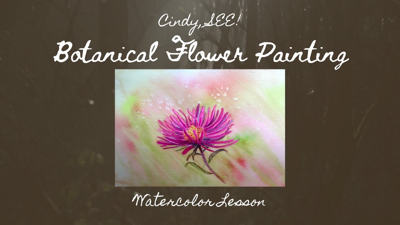 Flower Watercolor Lesson. [1.Abstract & 2. Realistic] | Cindy's Art