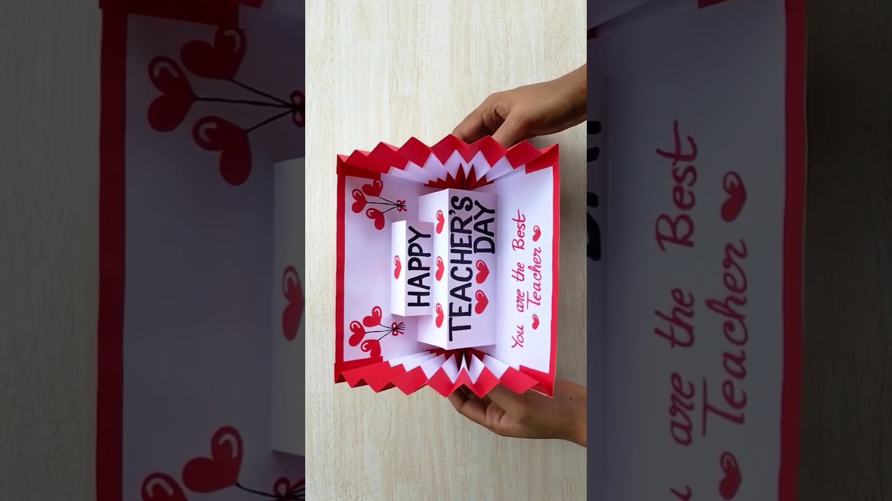 DIY - Teacher's day pop-up card ideas // Happy teacher's day greeting card handmade #shorts