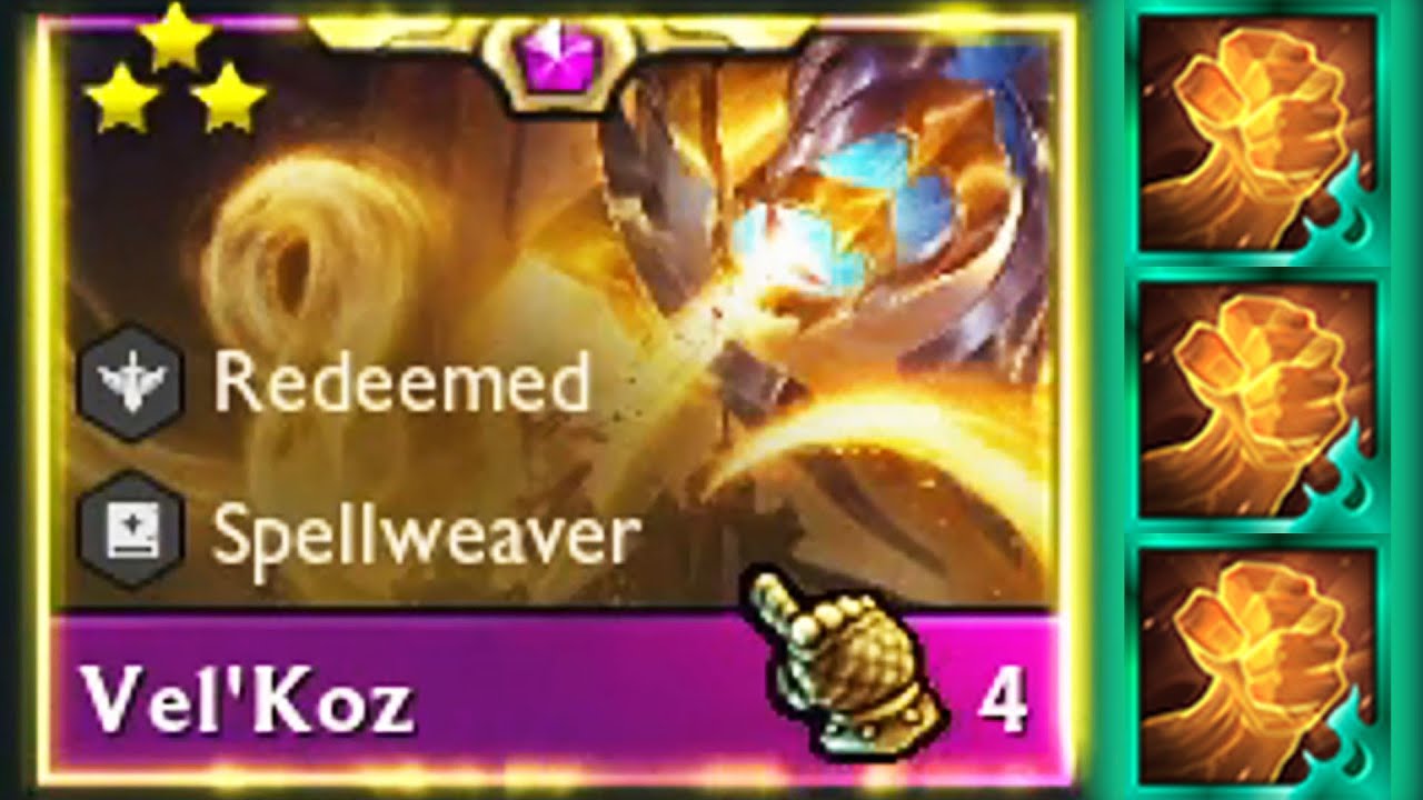 3 Star Vel'Koz ⭐⭐⭐ 3x Shadow Hand of Jusctice  (TFT Set 5: Reckoning)