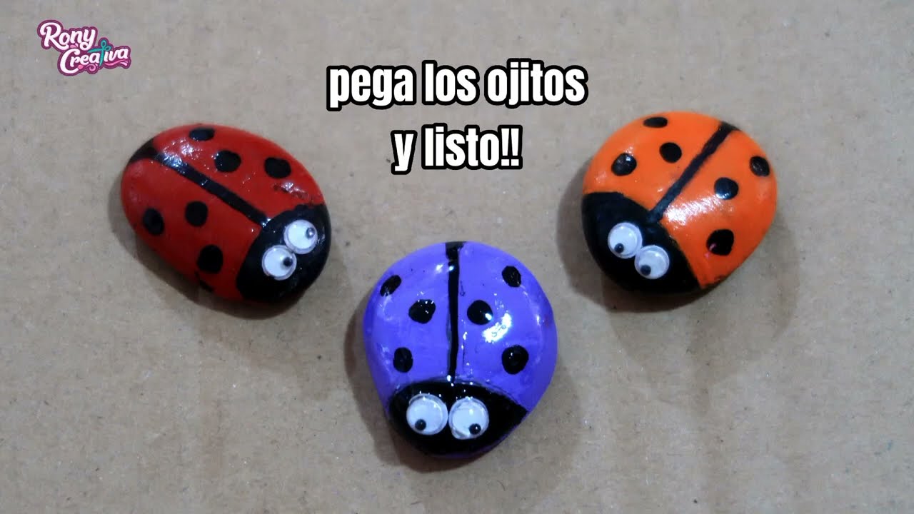 Piedras Pintadas de Catarinas de Colores / #ronycreativa