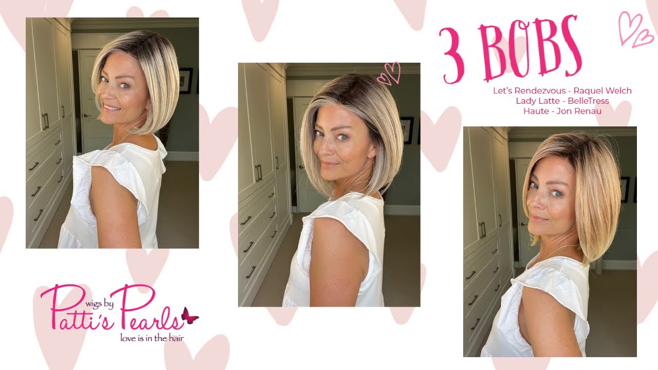 Comparing 3  Synthetic Bob Wigs:  Lady Latte, Let's Rendezvous, & Haute -WigsByPattisPearls.com