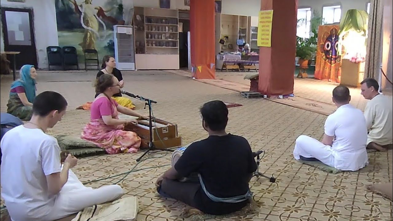 Melodious Kirtan by Russian devotee at Russian Iskcon temple - Barnaul