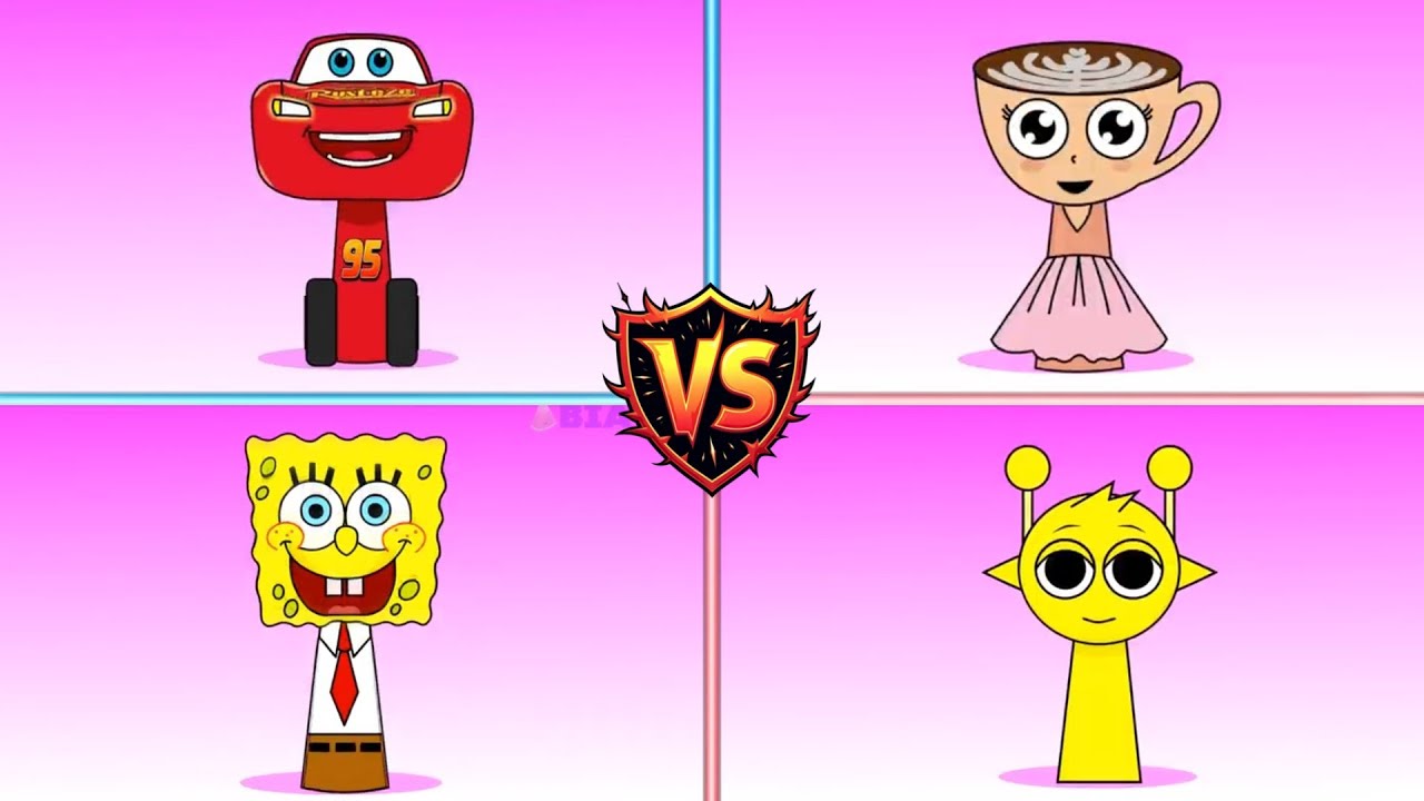 My Sprunki OC: Lightning McQueen)(cappuccino)(SpongeBob)(Coffin Dance - Tiles Hop Game 