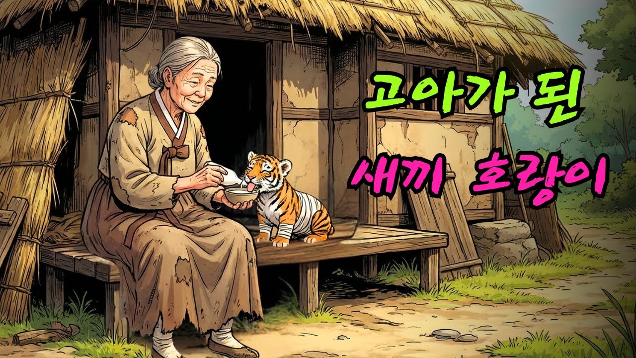 고아가 된 새끼 호랑이가 사람들의 사랑을 듬뿍 받으며 감동적인 이야기가 탄생했습니다. | 민담 | 전설 | 설화 | 옛날이야기