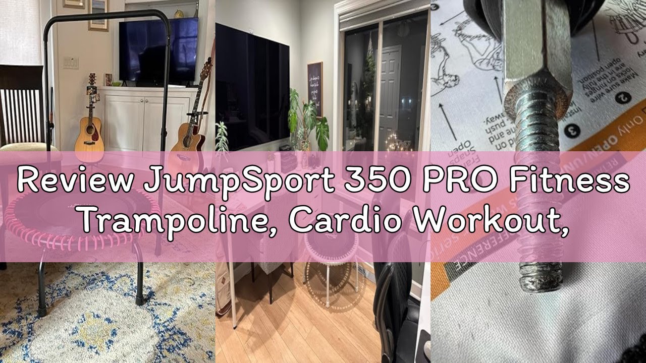 Review JumpSport 350 PRO Fitness Trampoline, Cardio Workout, No-Tip Arched Legs Home Gym Equipment,