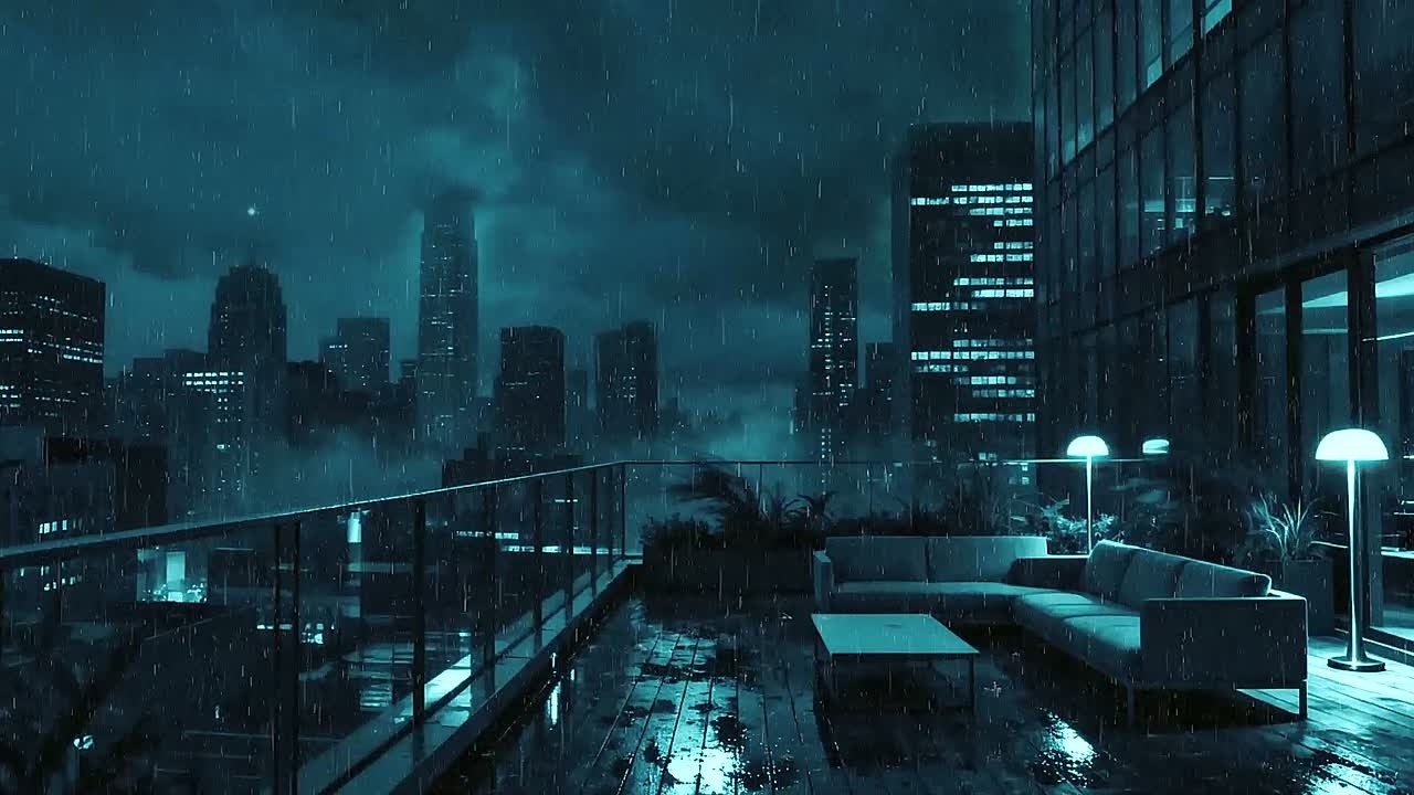 Heavy City Rain for Productivity and Creative Writing Focus