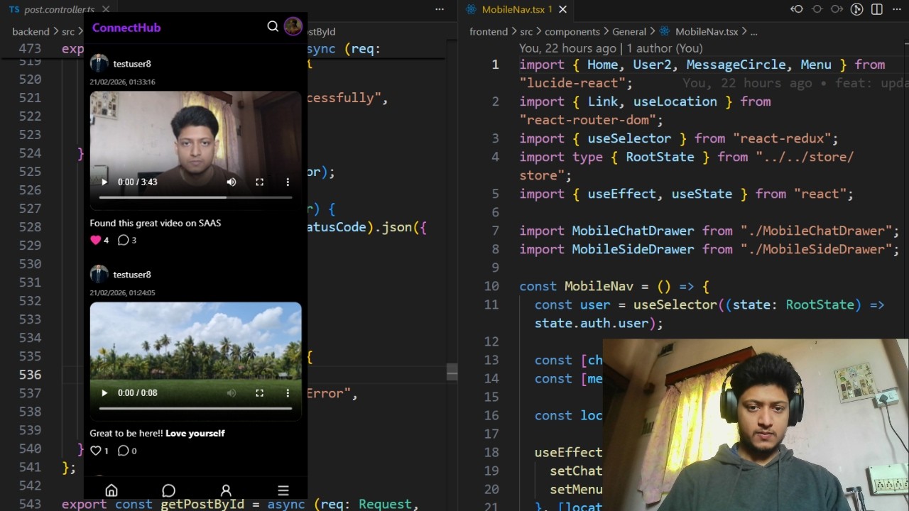 🔴 Day 38 of Building A Fullstack Social Media Application With MERN stack using Typescript