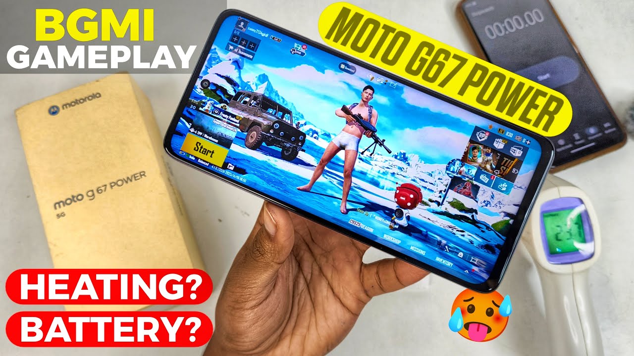 moto g67 power 5g bgmi gameplay - battery drain test 😱 | moto g67 power gaming test