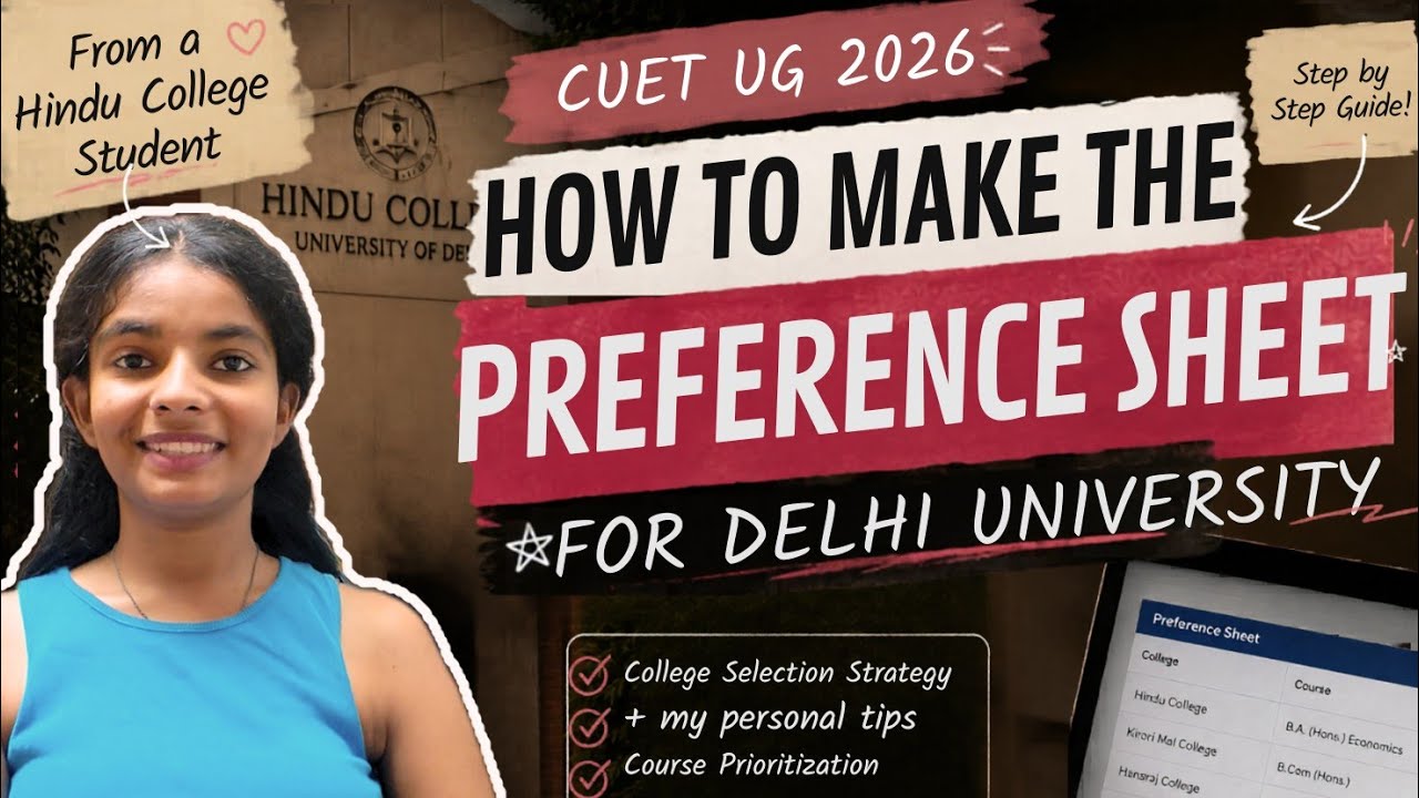 How to Make DU Preference Sheet | CUET UG 2026