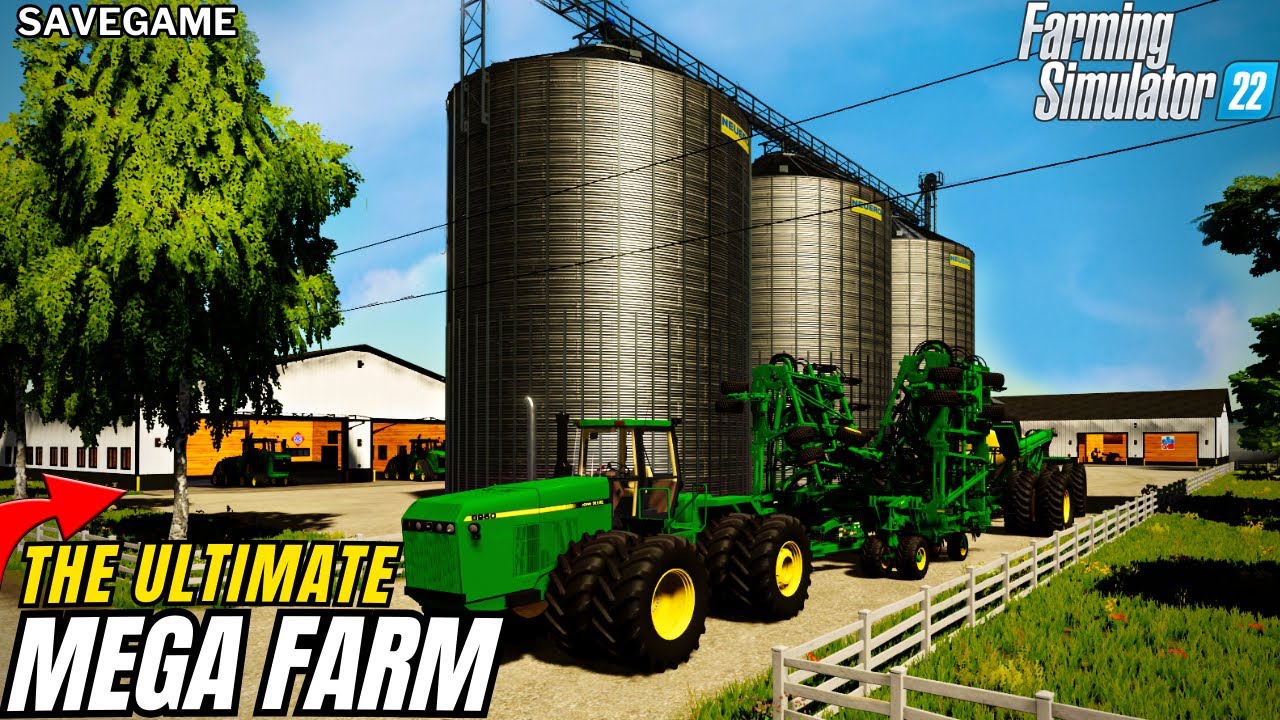 Mega Farm Build + Savegame | Farming Simulator 22