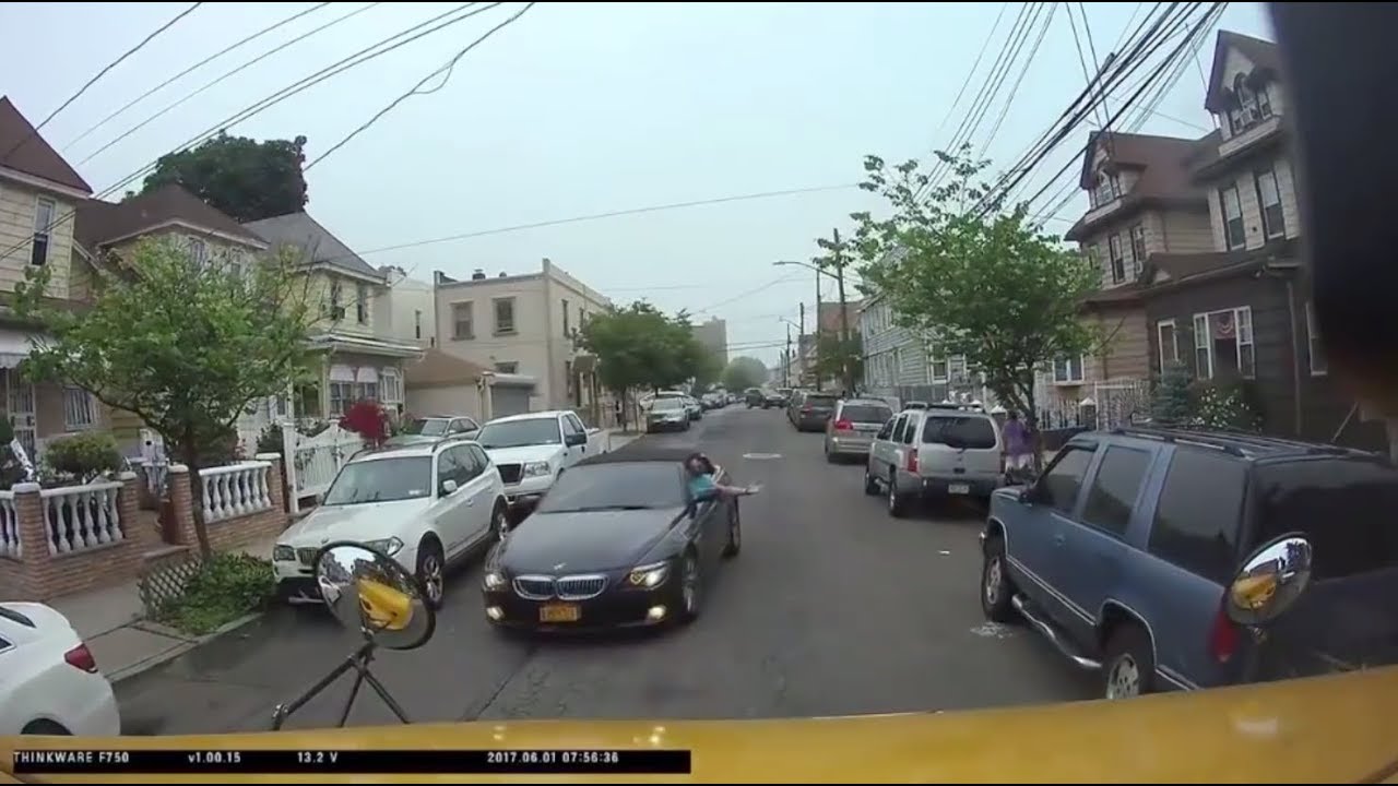 Guy Acting Like A Clown Towards School Bus Driver
