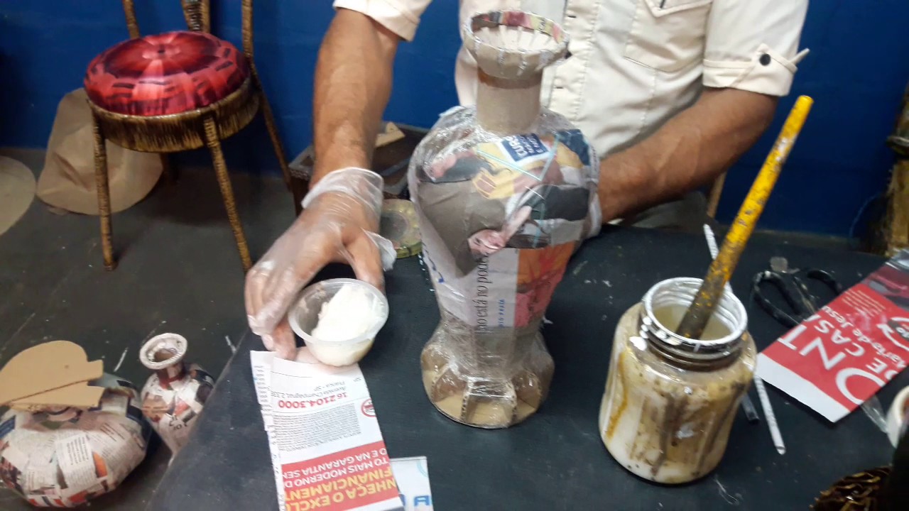 como fazer vasos  com moldes de papelão 2/2- mod 21