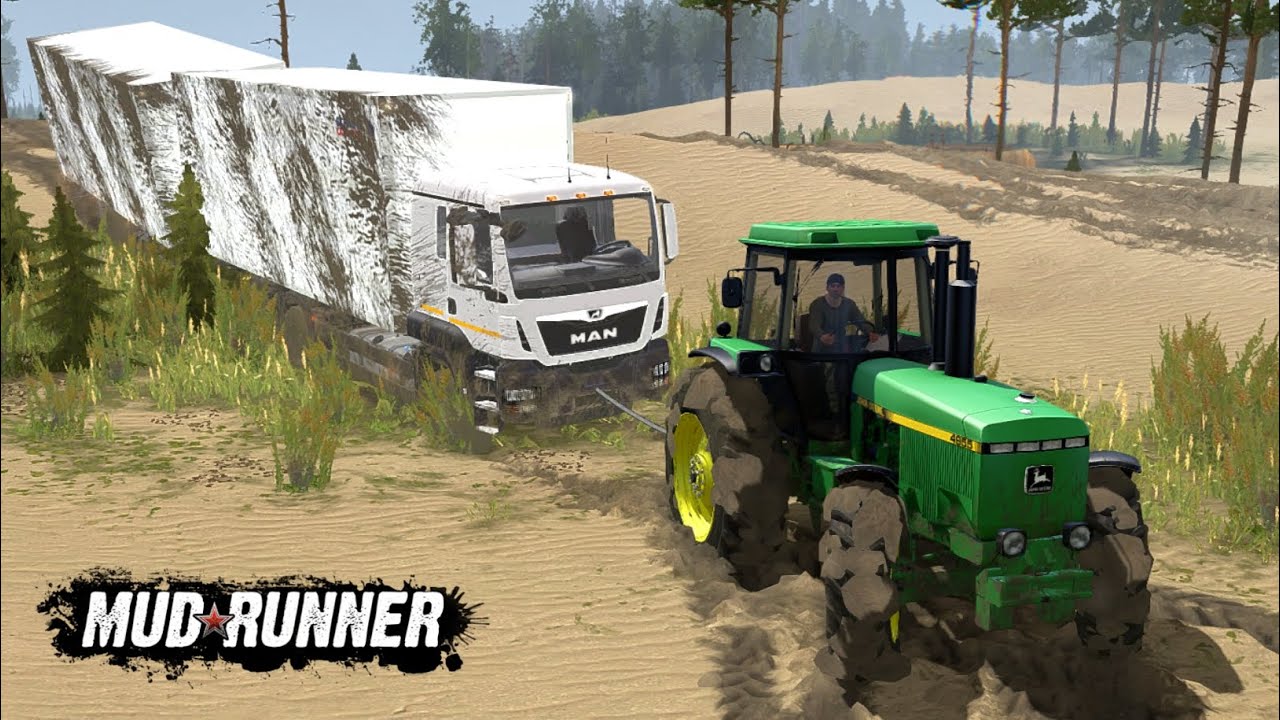 JOHN DAREE 4955 pulls MAN TGS TRUCK🚜⚠️ Mudrunner Gameplay