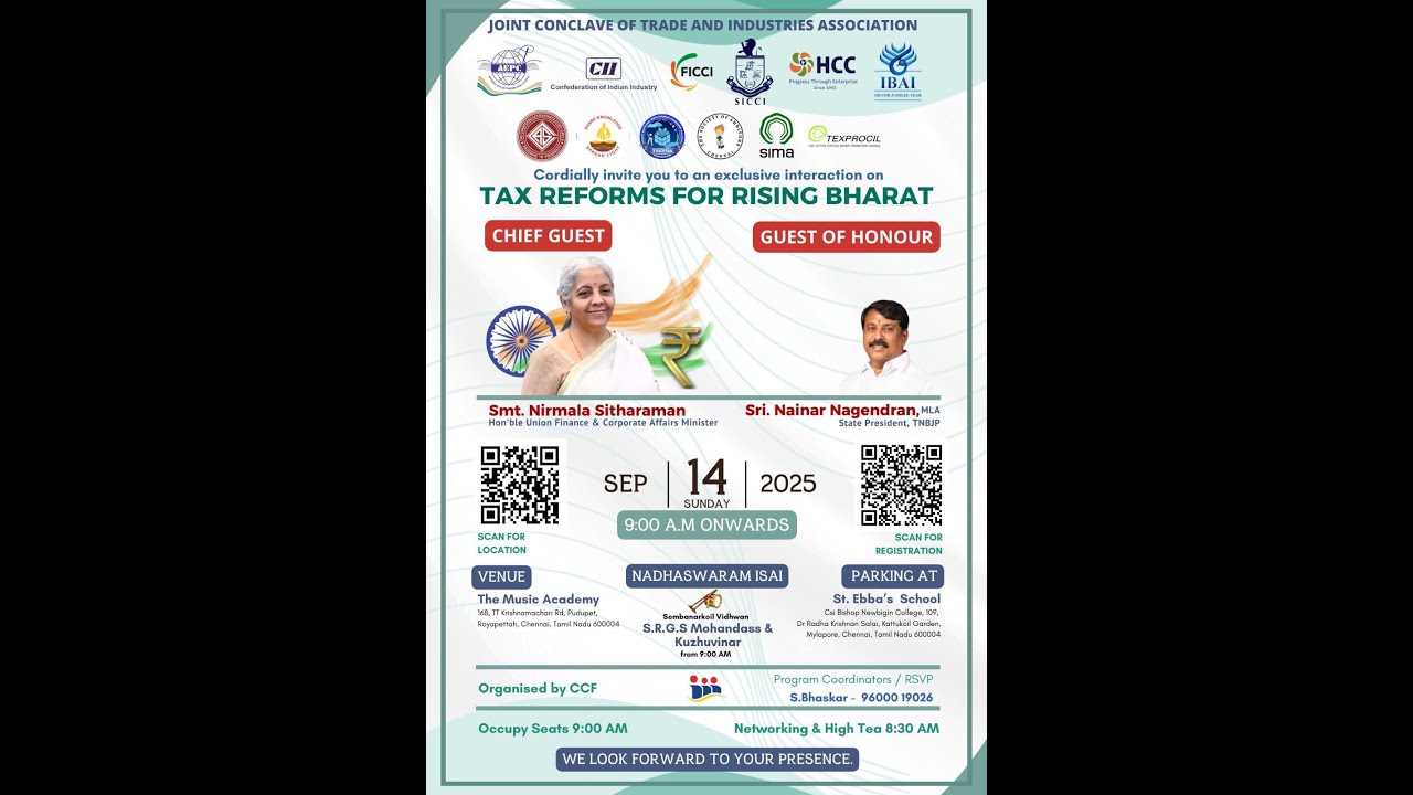 🔴LIVE  | Tax Reforms for Rising Bharat | Nirmala Sitharaman & Nainar Nagendran from Chennai