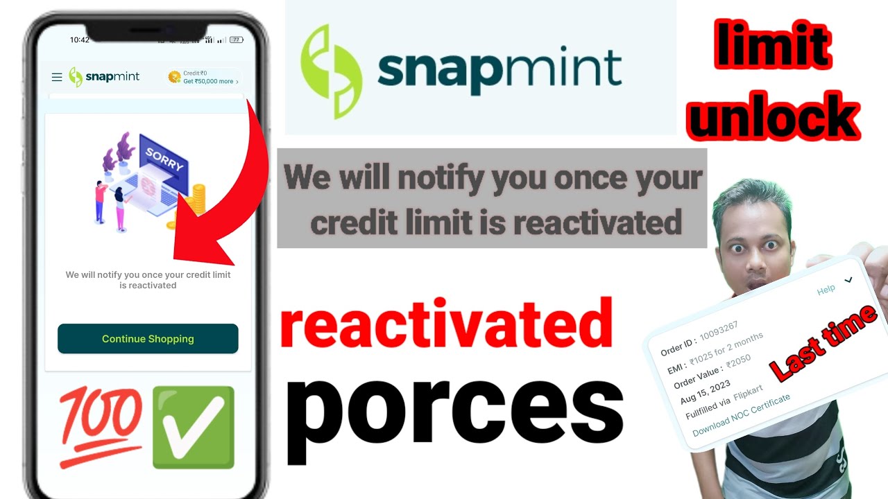 ✅💯 snapmint reactivate credit limit unlock 🔓 process