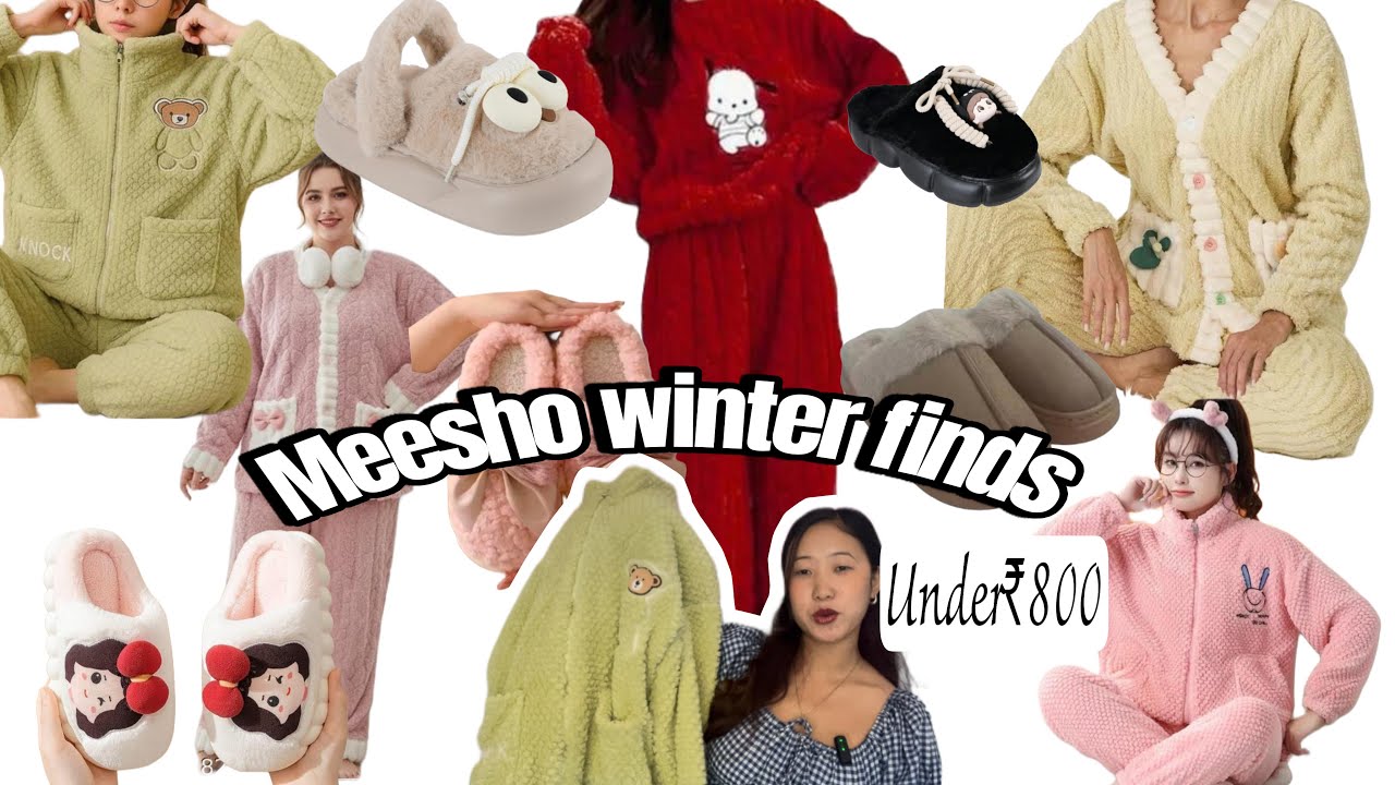 Meesho winter finds 🥶 Pjs 🎀slippers 🎀🌸under₹800