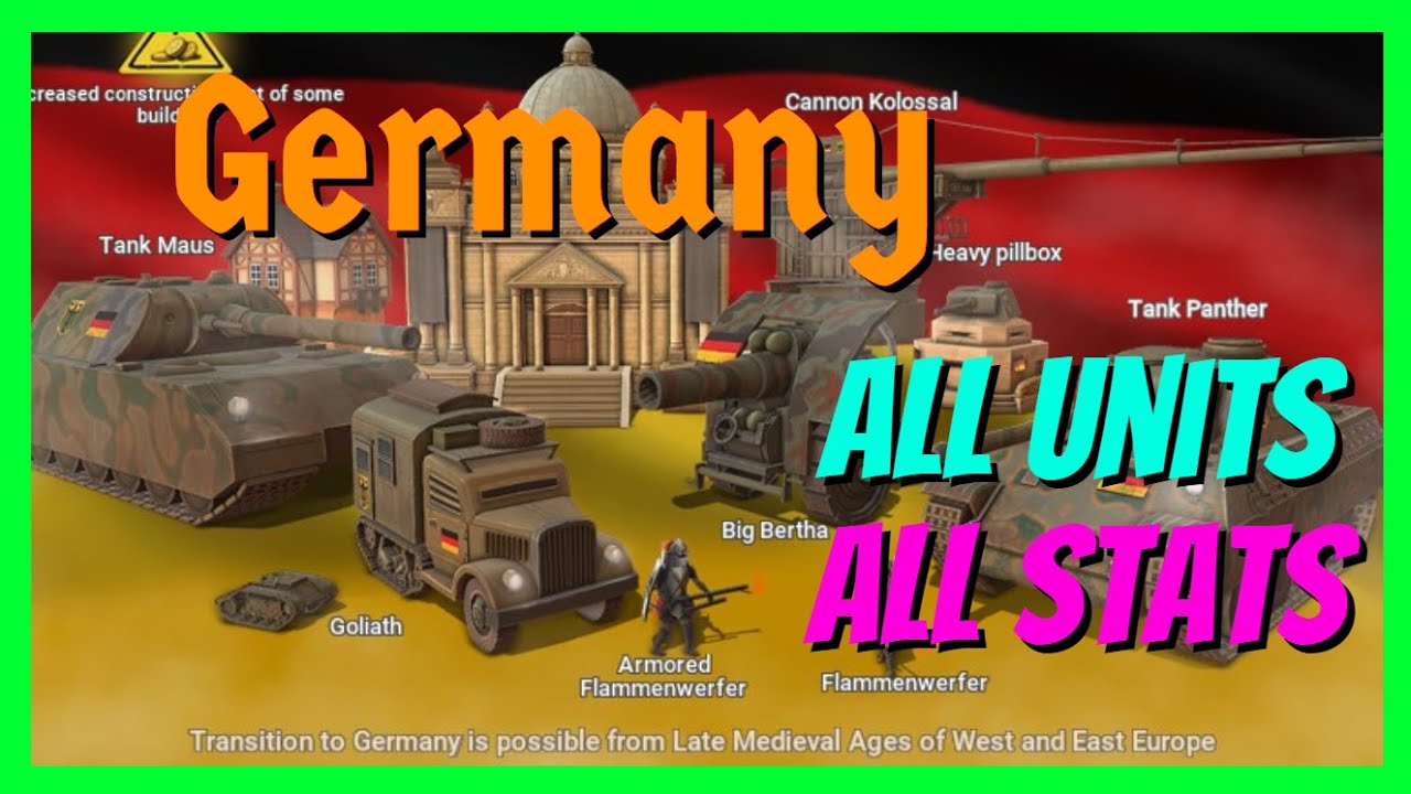 Germany - Stat Chat | War Selection - All unit stats of Germany