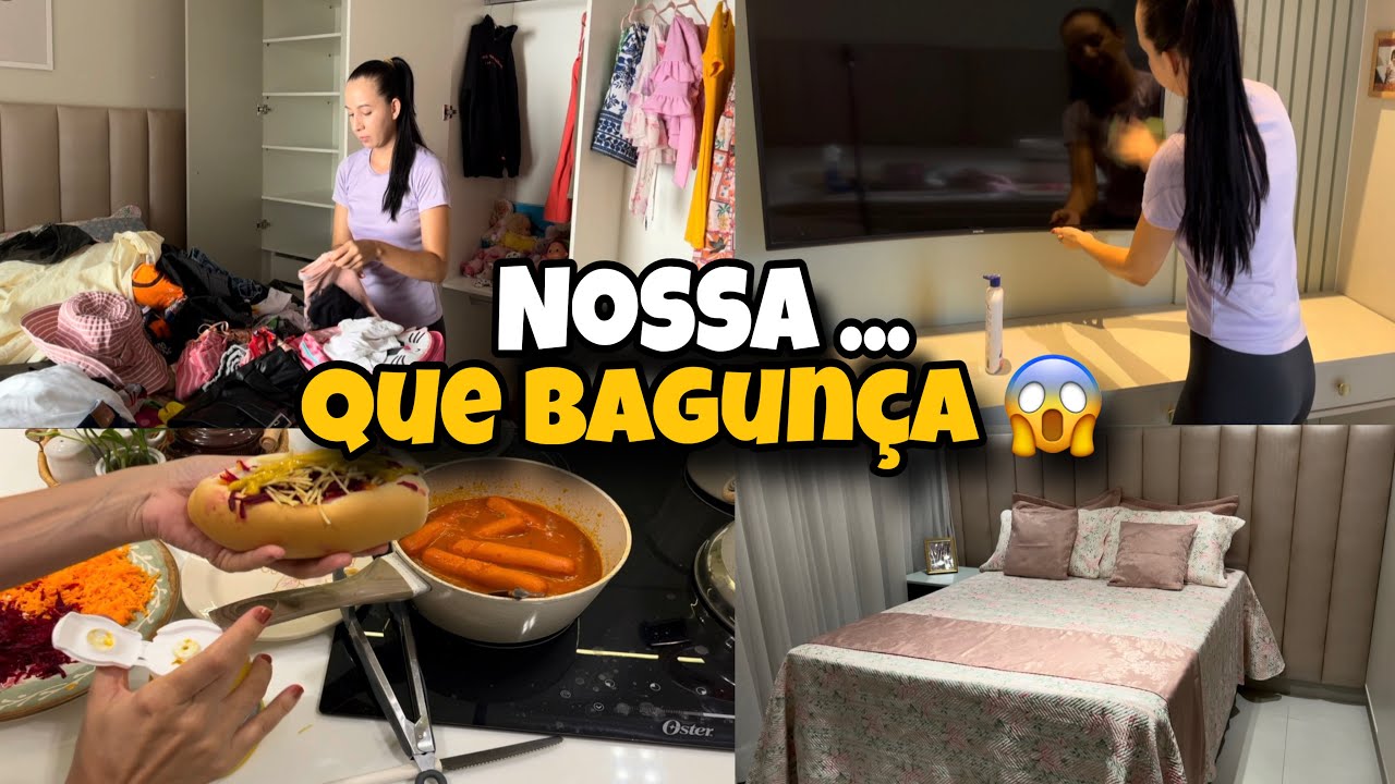 Faxina no quarto da Sophya! Tava muito bagunçado 😅 + Cachorro quente 😋