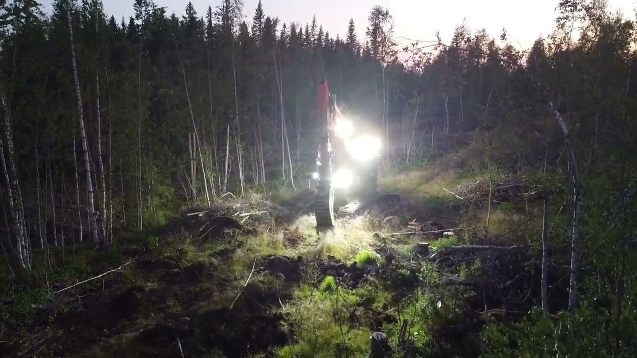 Högläggning med grävmaskin