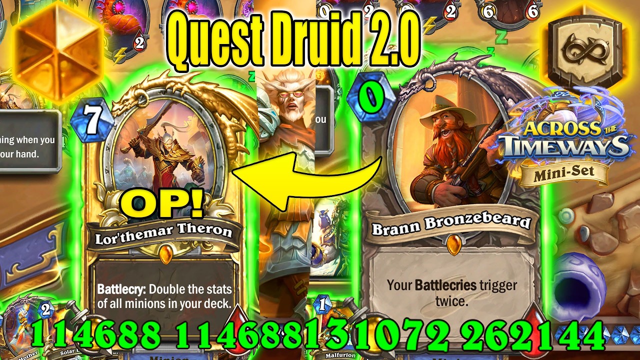 BEST Quest Druid 2.0 Deck That Makes Minions Cost 0 Mana! Across the Timeways Min-Set | Hearthstone