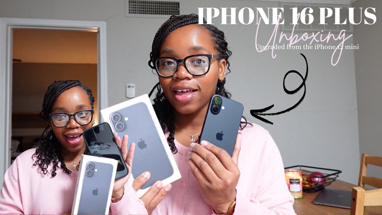 iPhone 16 Plus Unboxing *BLACK* (upgrading from an iPhone 12 mini) #iphone16plus #iphoneunboxing