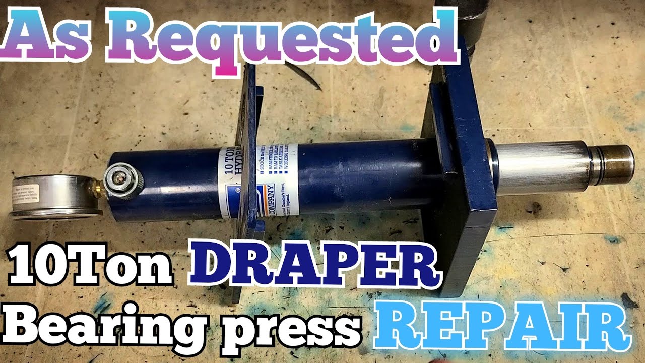 Repairing the Draper Workshop 10Ton bearing press that is leaking hydronic fluid.