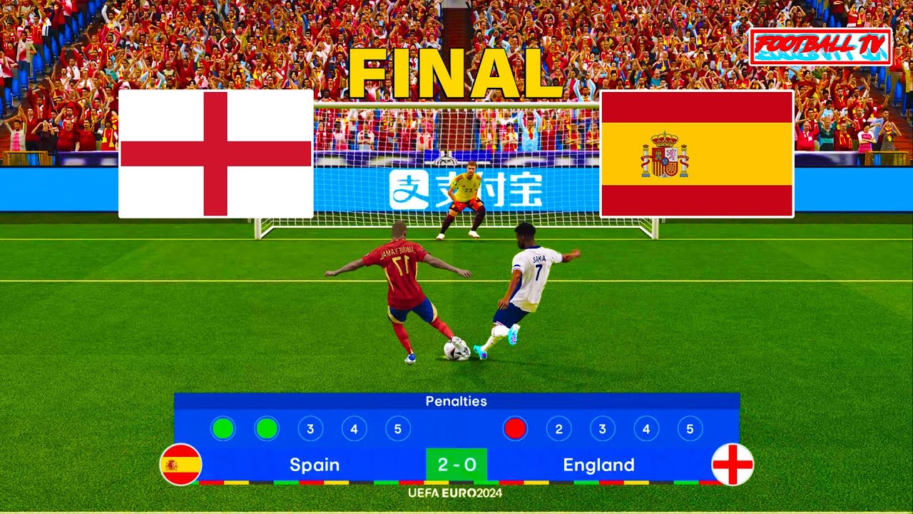 Spain vs England Penales - Final UEFA Euro 2024 - Yamal vs Saka | PES Gameplay