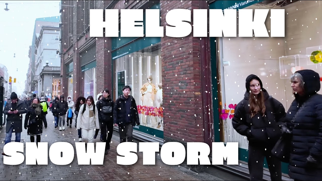 March Snowfall in Helsinki: 4K Saturday Walk in Helsinki City Centre | Finland 2025 🇫🇮