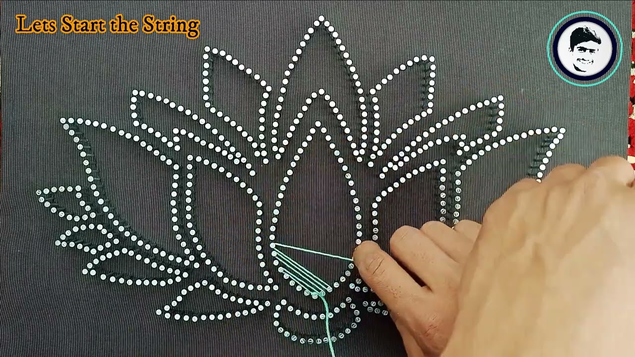 String Art lotus flower, Easy tips for beginner, Nail and thread art | Saad Ali Jan |